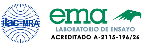 ilac-MRA y ema. Laboratorio de ensayo acreditado A-2115-196/26